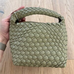 Anthropologie Moss/Olive Woven Mini Bag